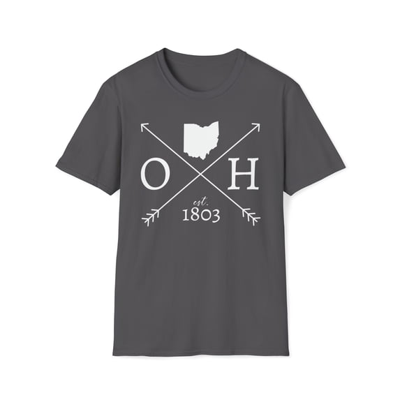 Ohio Est 1803, Gildan Unisex Softstyle T-Shirt, State Graphic Tee, S-3XL