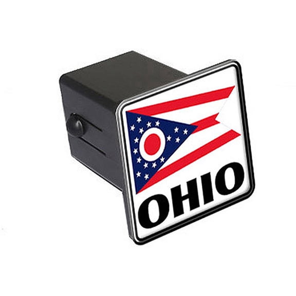 Ohio, Flag 2" Tow Trailer Hitch Cover Plug Insert