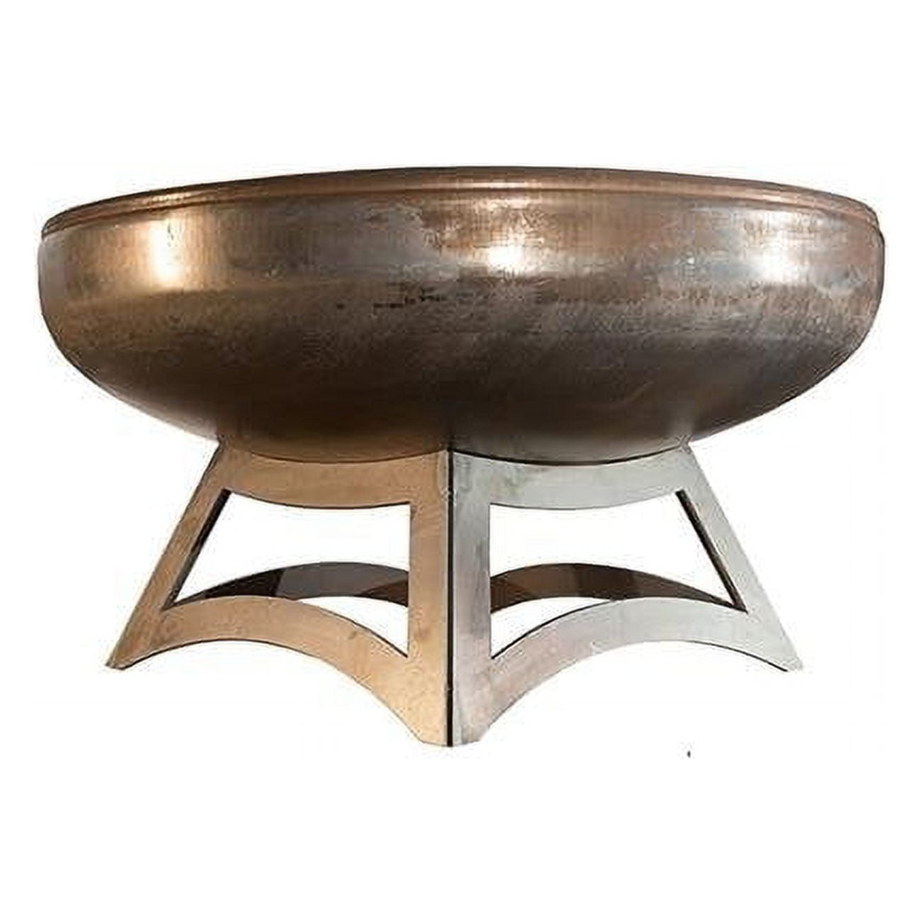 Liberty 24" Natural Steel Gas Fire Pit with Hollow Base