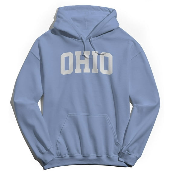 Ohio Graphic Light Blue Men's Cotton Pullover Hoodie