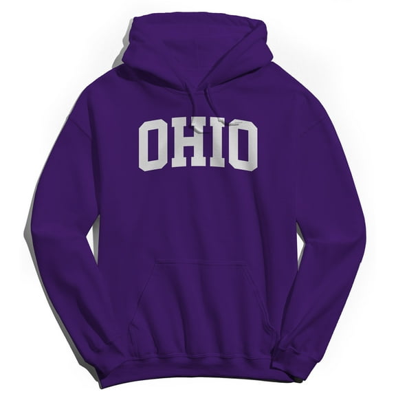 Ohio Graphic Purple Men's Cotton Pullover Hoodie