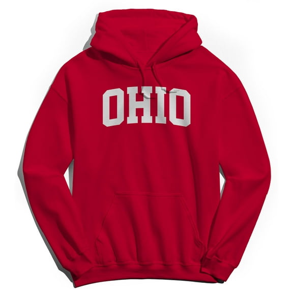 Ohio Graphic Red Men's Cotton Pullover Hoodie