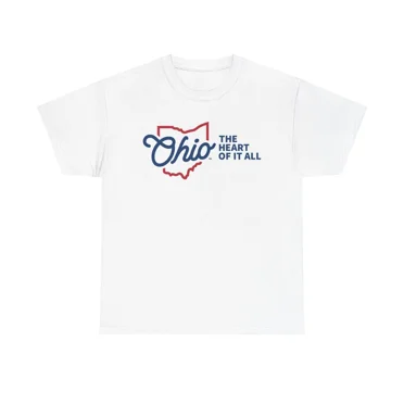 Ohio Heart State Logo BRAND NEW Apparel T Shirt Unisex Unisex Heavy Cotton Tee