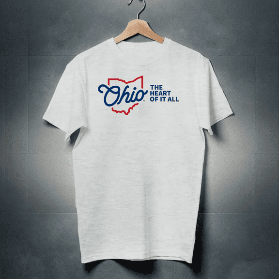 Ohio Heart State Logo BRAND NEW Apparel T Shirt Unisex Unisex Heavy Cotton Tee