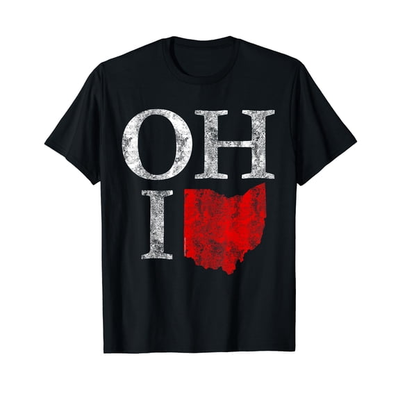 Ohio Home Shape State Vintage Grunge T-Shirt