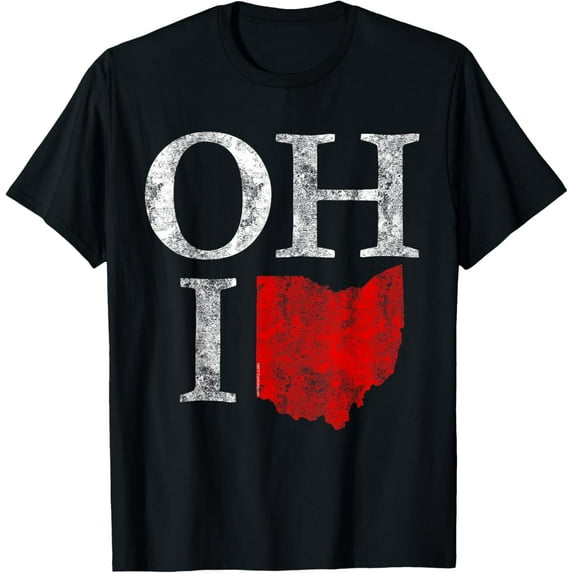 Ohio Home Shape State Vintage Grunge T-Shirt