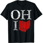 Ohio Home Shape State Vintage Grunge T-Shirt