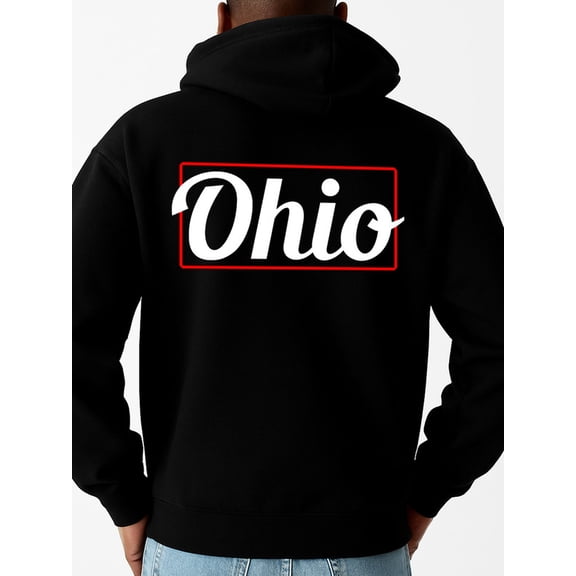 Ohio Hoodie graphic hoodies funny humor mens polyester black Casual Outdoor Jogging & Fitness Training Pullover, Regular Fit, Hooded Design, Comfortable Pullover vintage wife vintage