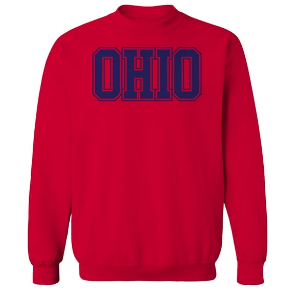 Ohio Humor Graphic Red Men's Crewneck Sweatshirt