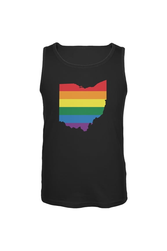Ohio LGBT Gay Pride Rainbow Black Adult Tank Top - Small