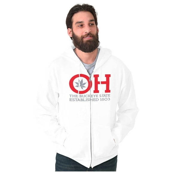 Ohio Leaf it to Us Funny OH Local Unisex Fleece Graphic Zip Up Hoodie Brisco Brands 2X
