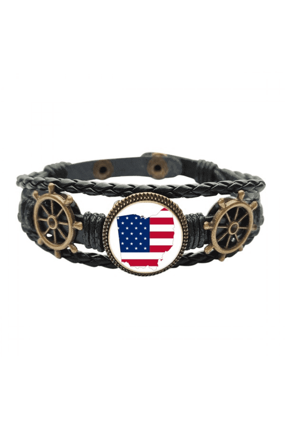 Ohio Leather Braided Ocean Bracelet Wristband
