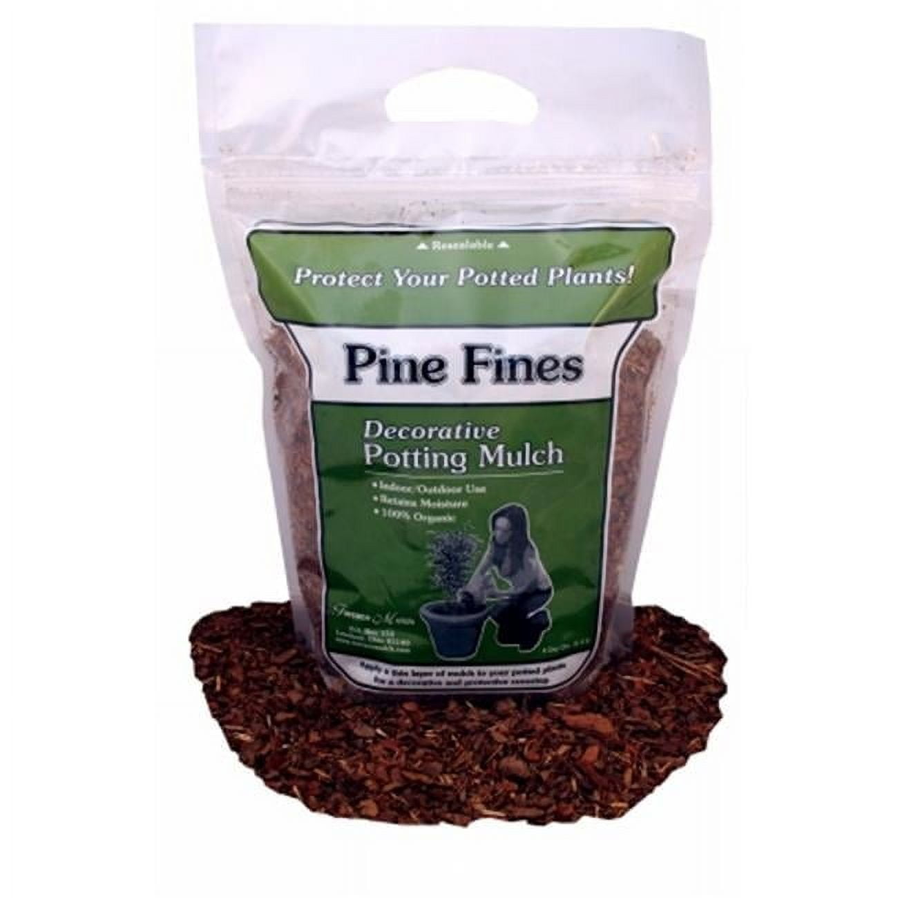 Ohio Mulch OH383750 Dark-Brown Pine Potting Mulch, 4 Qt with Eco-Friendly Materials