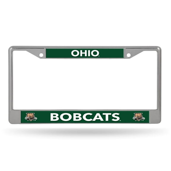 Ohio NCAA Bobcats Lightweight Chrome Metal License Plate Frame