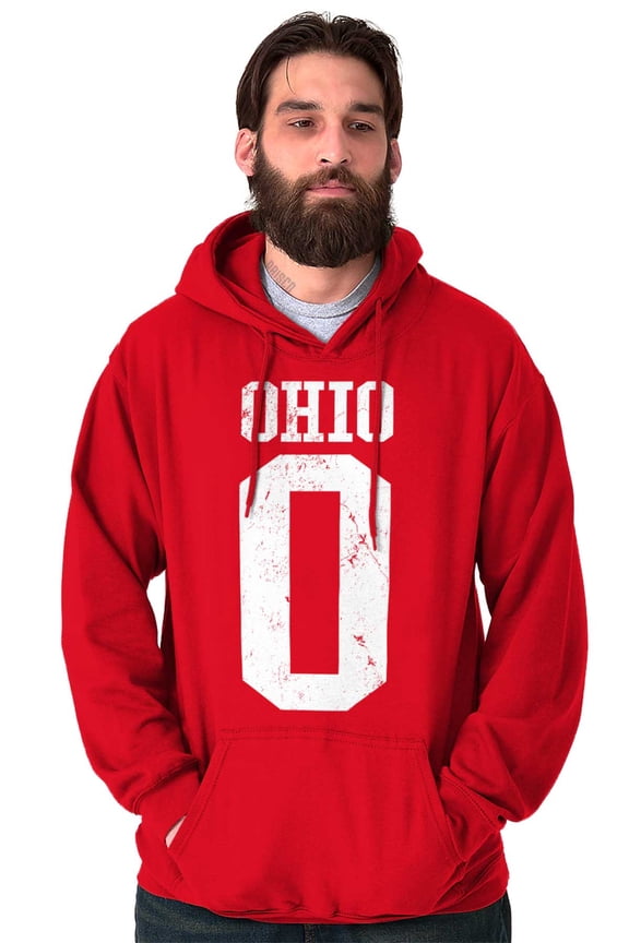 Ohio OH Distressed Athletic Letter Hoodie Sweatshirt Women Men Brisco Brands L