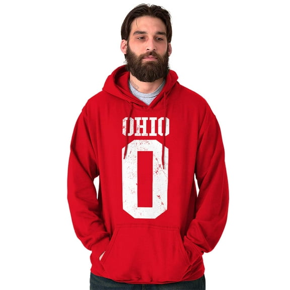 Ohio OH Distressed Athletic Letter Unisex Plus Fleece Graphic Hoodie Brisco Brands 2X