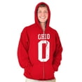 thumbnail image 1 of Ohio OH Distressed Athletic Letter Unisex Fleece Graphic Zip Up Hoodie Brisco Brands 2X, 1 of 5