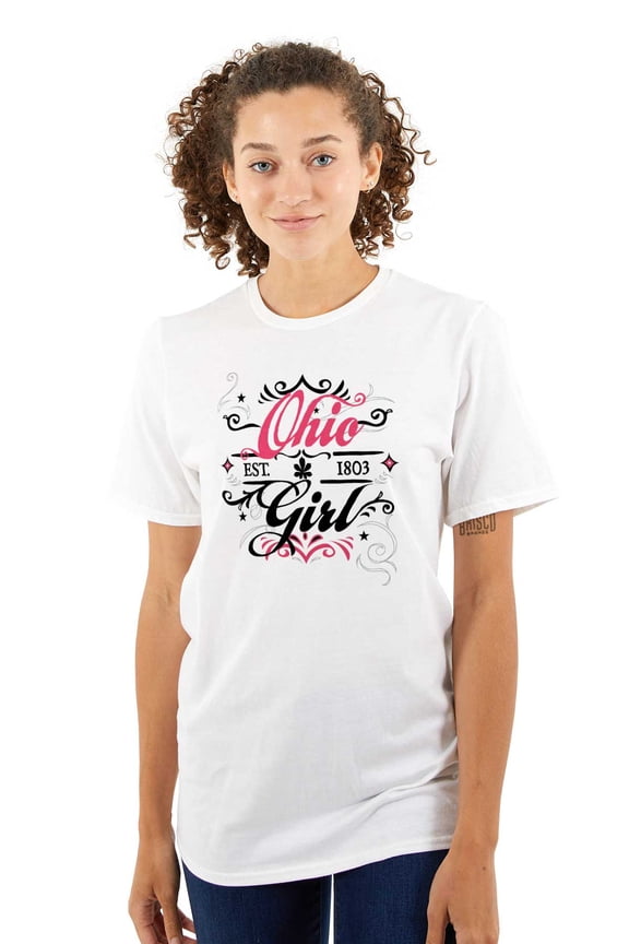 Ohio OH Fancy Feminine Filagree Women's Graphic T Shirt Tees Brisco Brands M