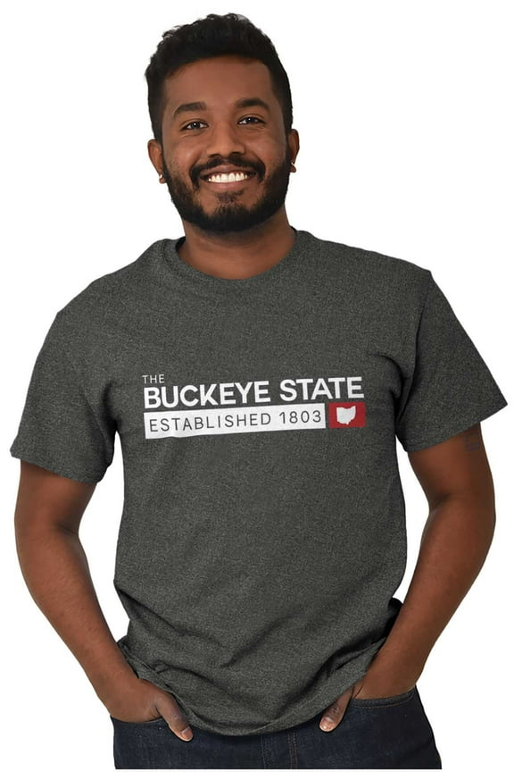 Ohio OH Map State Shape Established Plus Size Crewneck Graphic Tee Shirt Brisco Brands 3X