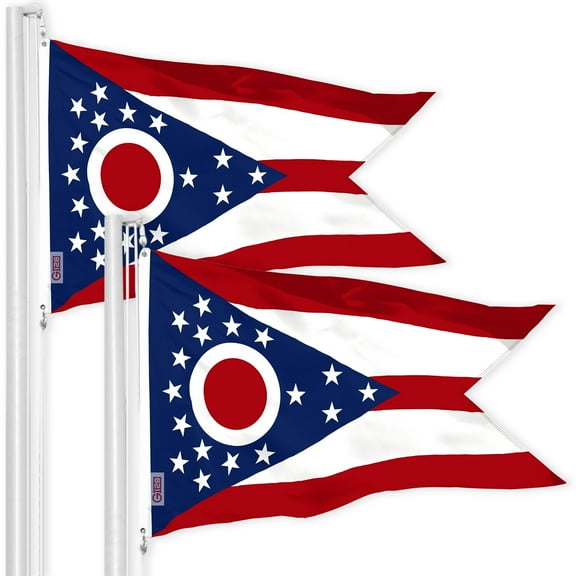 Ohio OH State Flag 3x5FT 2-Pack 150D Printed Polyester By G128