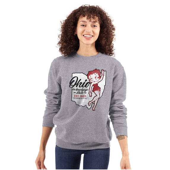 Ohio OH State Pride Cute Betty Boop Women Plus Size Sweatshirt Brisco Brands 2X