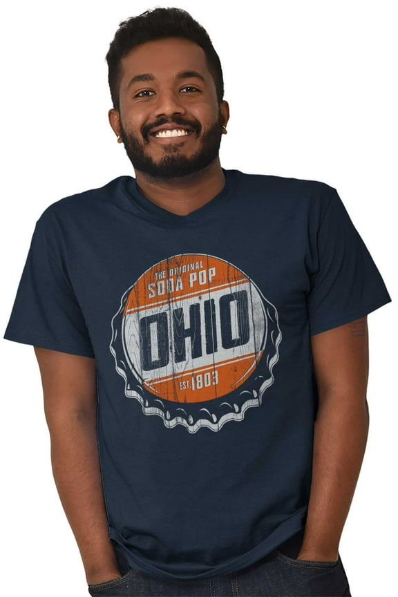 Ohio OH Vintage Soda Pop Souvenir Men's Graphic T Shirt Tees Brisco Brands S