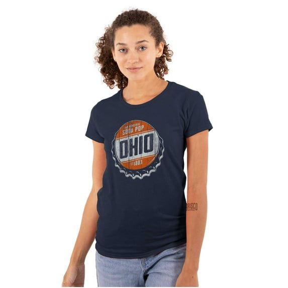 Ohio OH Vintage Soda Pop Souvenir Womens Fitted Plus Size Graphic Tee Brisco Brands 2X