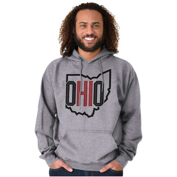 Ohio Pride OH Shaped Outline State Hoodie Sweatshirt Women Men Brisco Brands S