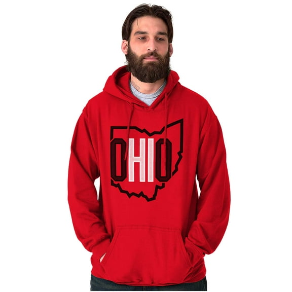 Ohio Pride OH Shaped Outline State Hoodie Sweatshirt Women Men Brisco Brands S