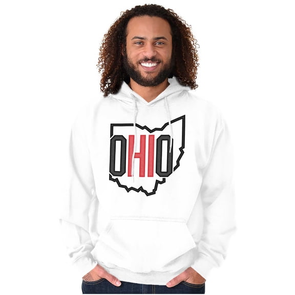 Ohio Pride OH Shaped Outline State Hoodie Sweatshirt Women Men Brisco Brands S