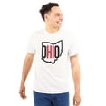thumbnail image 1 of Ohio Pride OH Shaped Outline State Men's Graphic T Shirt Tees Brisco Brands S, 1 of 4