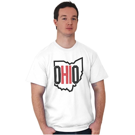 Ohio Pride OH Shaped Outline State Men's Graphic T Shirt Tees Brisco Brands X