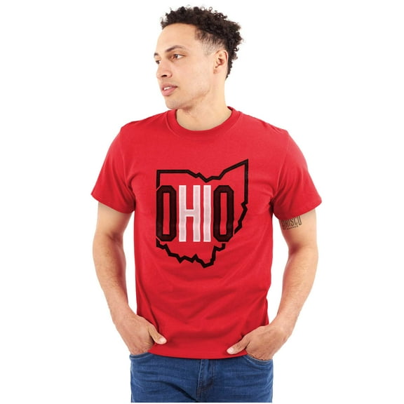 Ohio Pride OH Shaped Outline State Plus Size Crewneck Graphic Tee Shirt Brisco Brands 3X