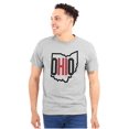 thumbnail image 1 of Ohio Pride OH Shaped Outline State Plus Size Crewneck Graphic Tee Shirt Brisco Brands 2X, 1 of 5