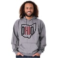 thumbnail image 1 of Ohio Pride OH Shaped Outline State Unisex Plus Fleece Graphic Hoodie Brisco Brands 4X, 1 of 5