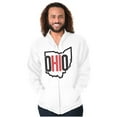 thumbnail image 1 of Ohio Pride OH Shaped Outline State Unisex Fleece Graphic Zip Up Hoodie Brisco Brands 2X, 1 of 5