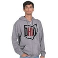 thumbnail image 1 of Ohio Pride OH Shaped Outline State Unisex Fleece Graphic Zip Up Hoodie Brisco Brands 2X, 1 of 5