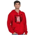 thumbnail image 1 of Ohio Pride OH Shaped Outline State Unisex Fleece Graphic Zip Up Hoodie Brisco Brands 5X, 1 of 5