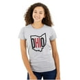thumbnail image 1 of Ohio Pride OH Shaped Outline State Womens Fitted Plus Size Graphic Tee Brisco Brands 2X, 1 of 5