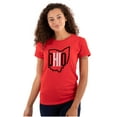 thumbnail image 1 of Ohio Pride OH Shaped Outline State Womens Slim Fit Graphic Tee Brisco Brands X, 1 of 5