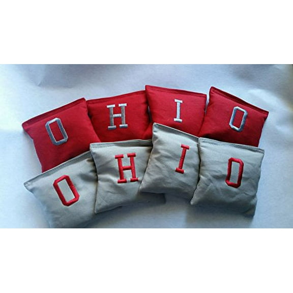 Ohio Red and Grey Cornhole Bags Regulation Full Size Corn Hole Toss