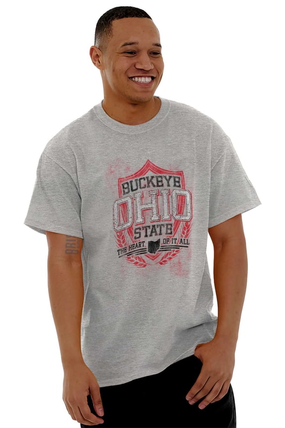 Ohio Retro Buckeye State Pride Emblem Men's Graphic T Shirt Tees Brisco Brands L