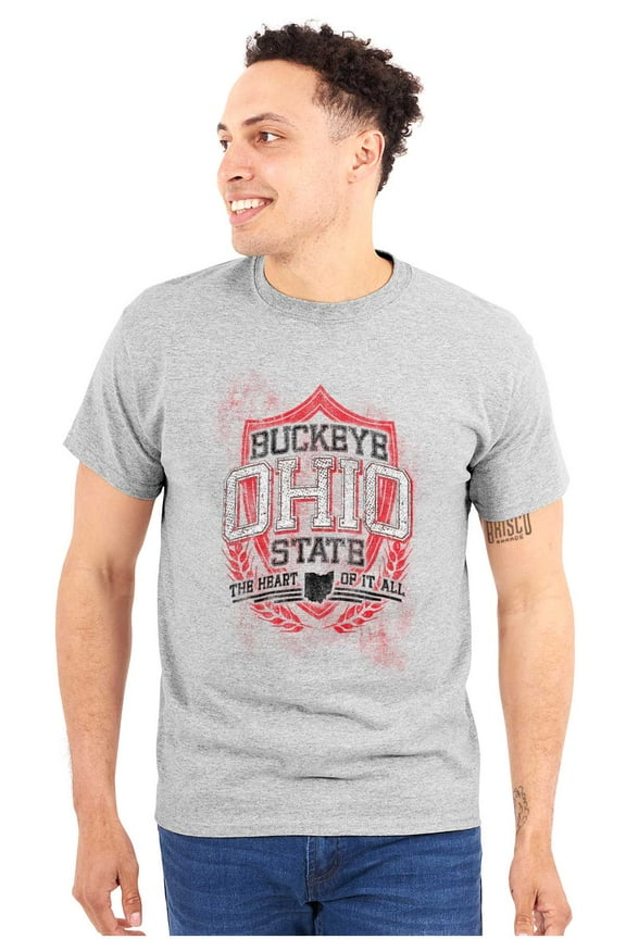 Ohio Retro Buckeye State Pride Emblem Plus Size Crewneck Graphic Tee Shirt Brisco Brands 2X