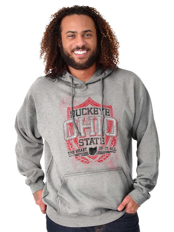 Ohio Retro Buckeye State Pride Emblem Unisex Plus Fleece Graphic Hoodie Brisco Brands 3X