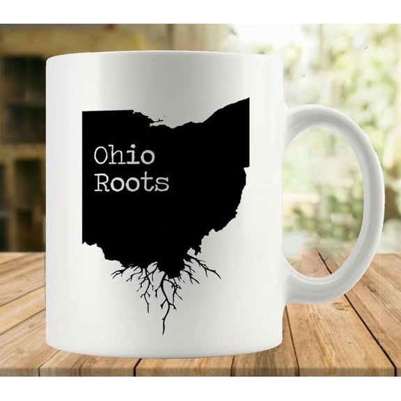 Ohio Roots State Map Oh Coffee Mug - Funny Birthday Gift Idea For Mom Dad Husband Wife - 11 Oz Coffee Mug Tea Cup White