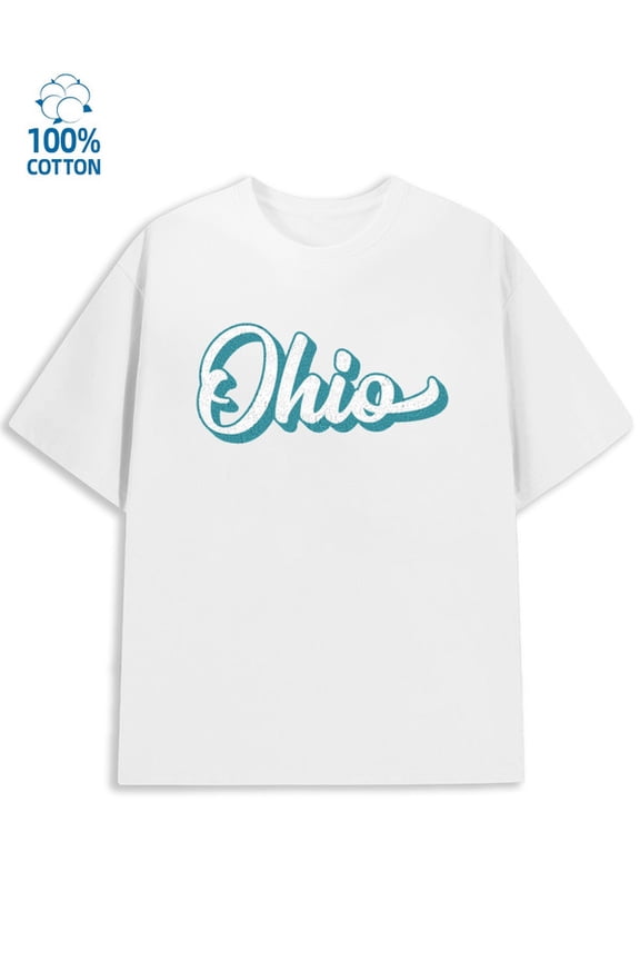 Ohio Script Tee men's funny humor 180G 100% Cotton white funny humor husband Funny Unisex Shirt Short Sleeve tshirts Casual Unisex Shirt Cotton tshirts Basic Unisex Shirt Printed tshirts