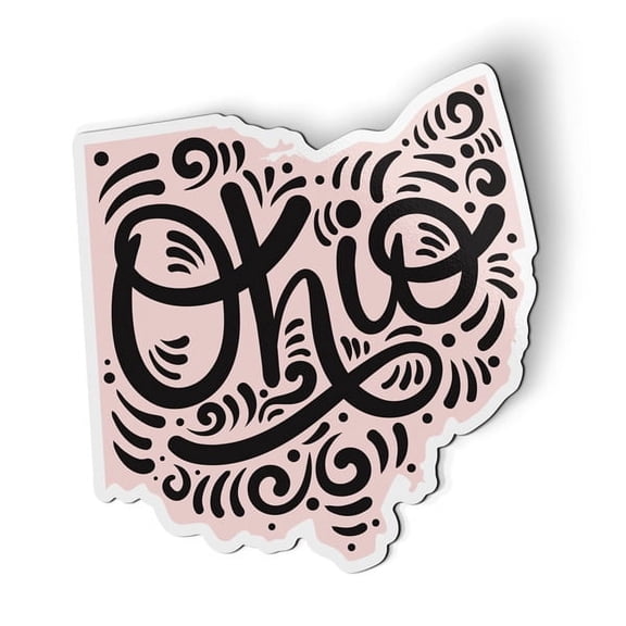 Ohio Shape Cute Letters Native Local - 5.5" Magnet for Car Locker Refrigerator