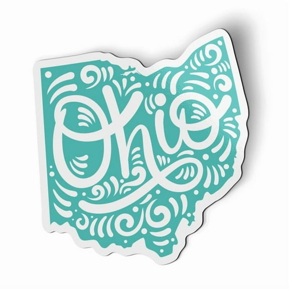 Ohio Shape Cute Letters Native Local - 5.5" Magnet for Car Locker Refrigerator