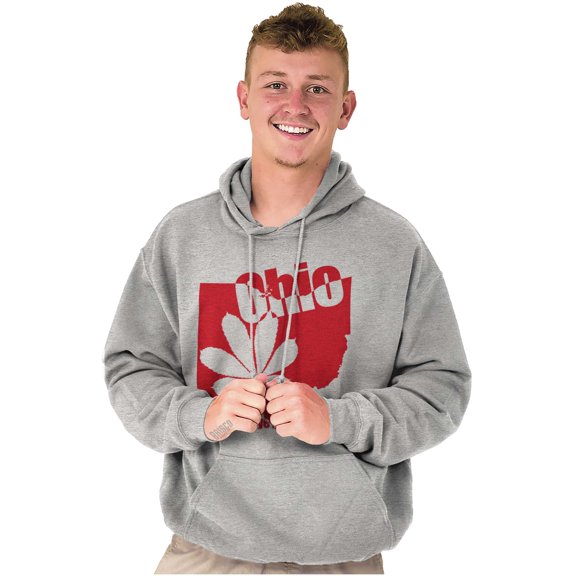 Ohio Shaped State Pride Buckeye Leaf Hoodie Sweatshirt Women Men Brisco Brands S
