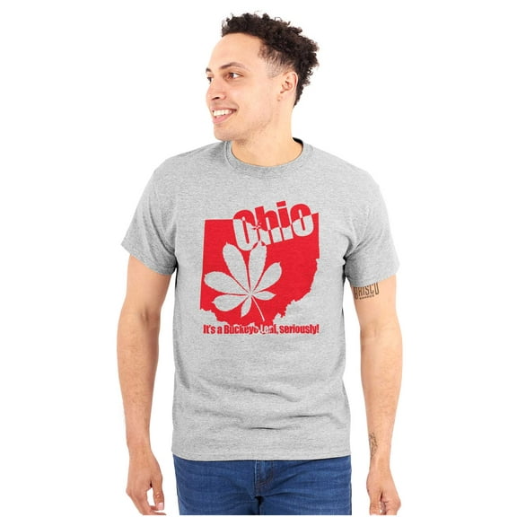 Ohio Shaped State Pride Buckeye Leaf Plus Size Crewneck Graphic Tee Shirt Brisco Brands 3X